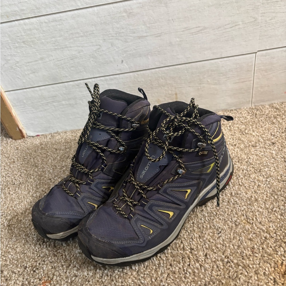 Salomon X-Ultra Gore-Tex $160 Women's Hiking Boots Size 8 Blue Green Gray